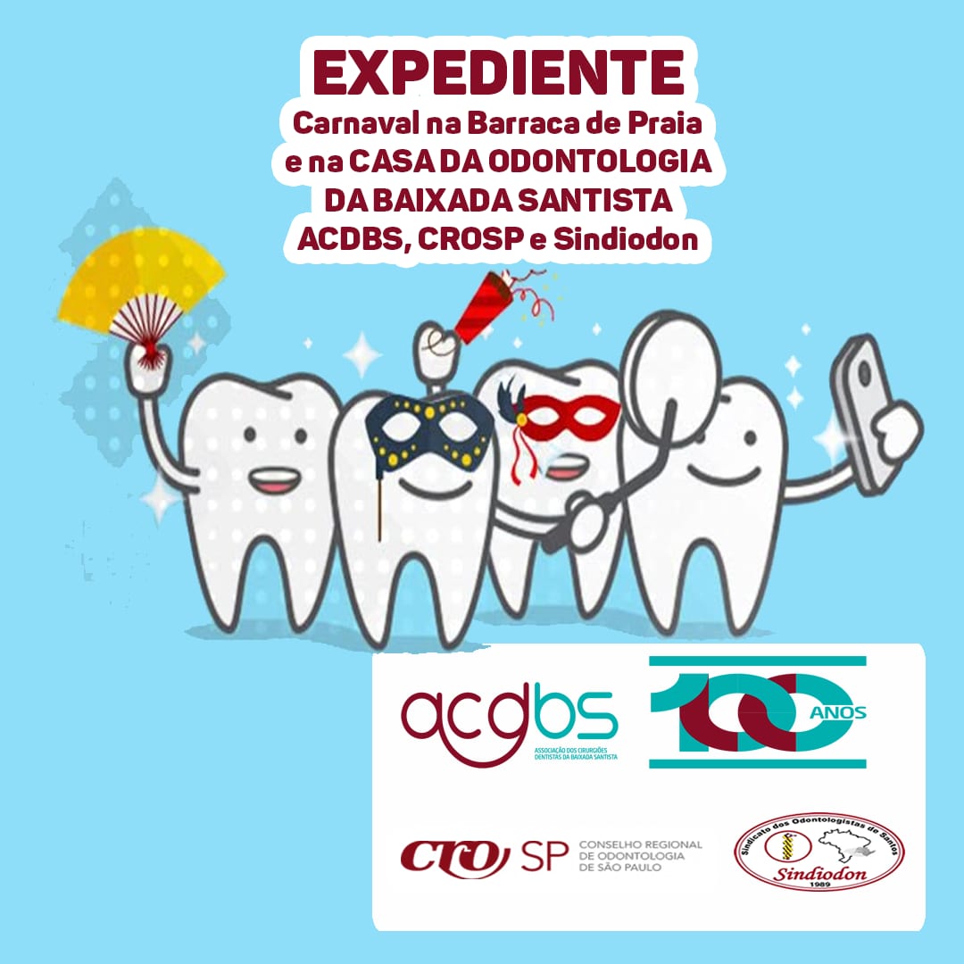 Expediente do Carnaval da Barraca de Praia da ACDBS e da Casa da Odontologia da Baixada Santista (ACDBS, Delegacia Seccional do CROSP e Sindiodon)